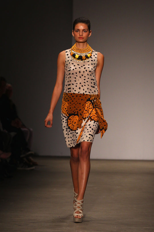 Indigenous Animal Print Midi  Dress