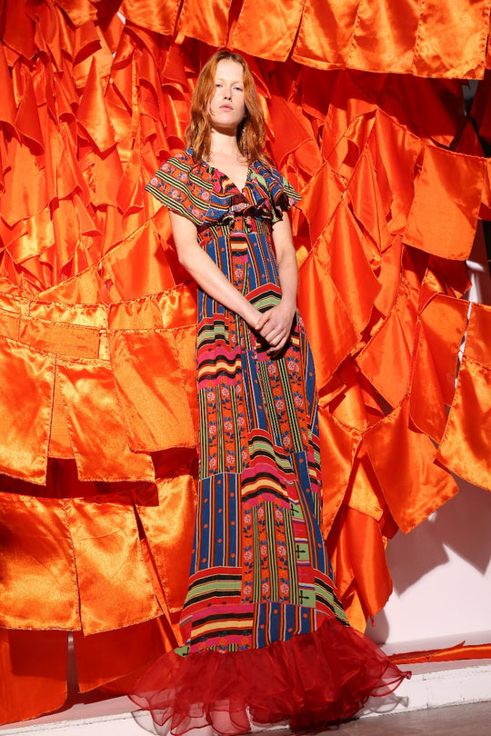 Ruffle hem gown