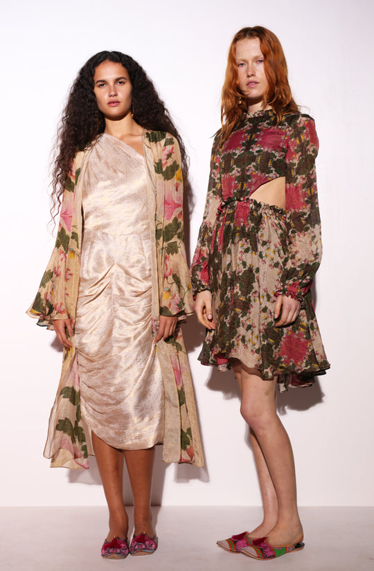 Lotus ruffle sleeve coat