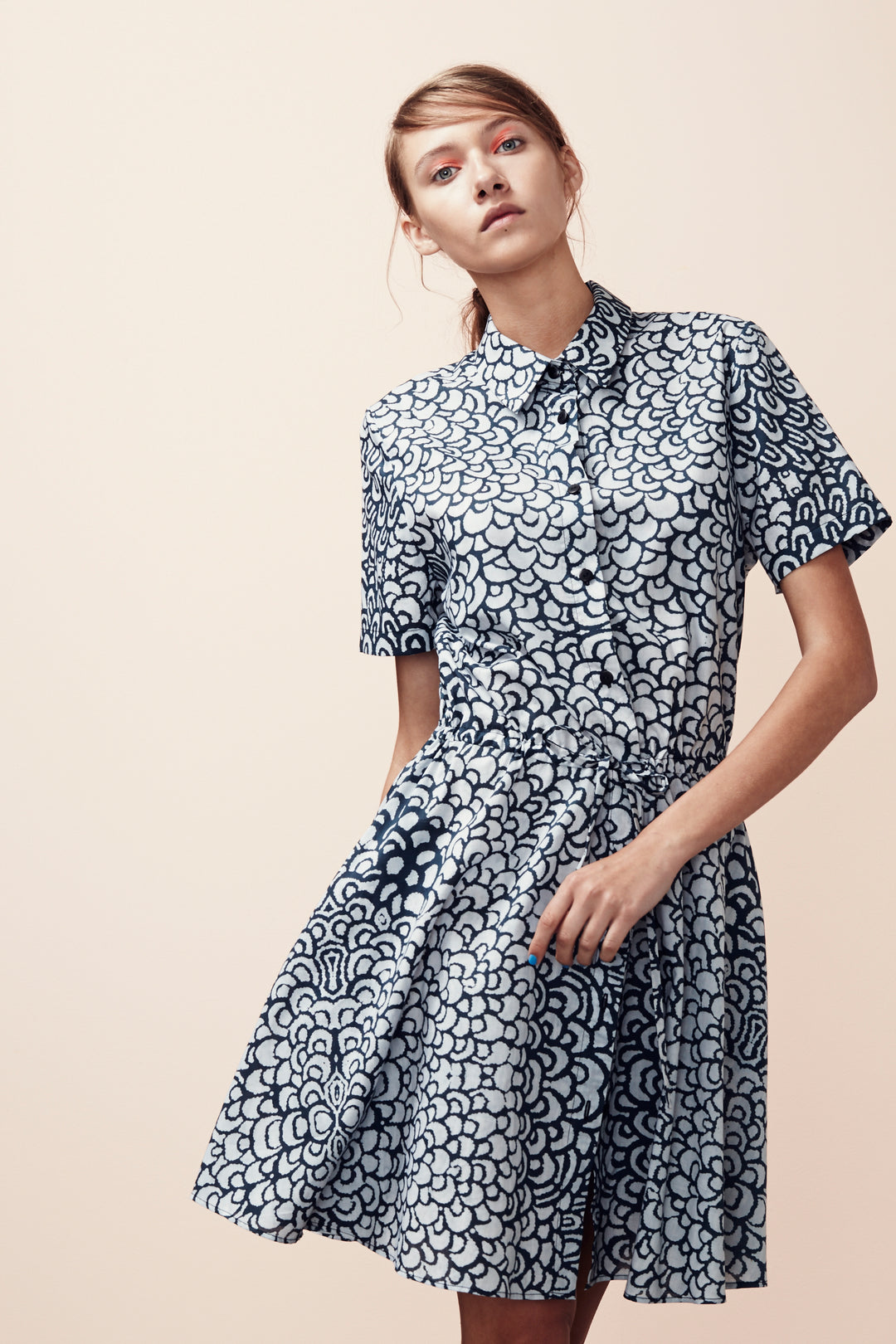Indigenous Printed Shirt Midi Dress