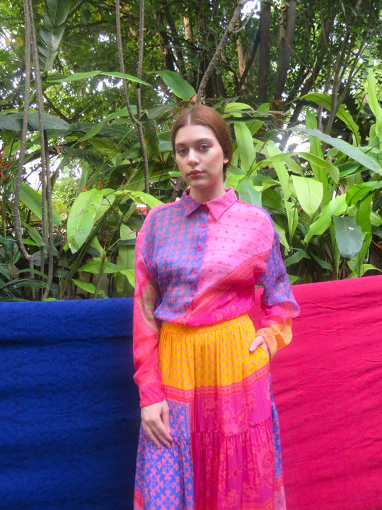 Multi Colored Printed Metallic Shirt