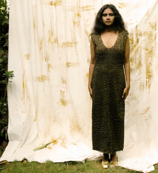 Gold Pile Dress