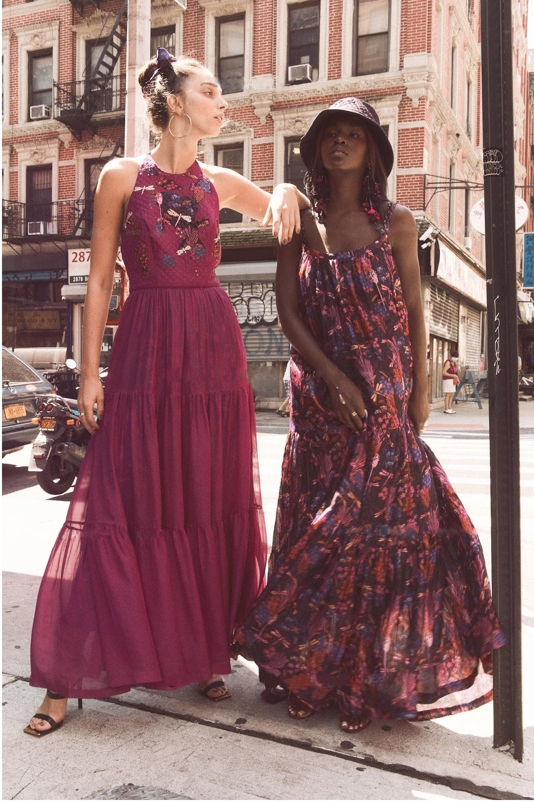phlox dress, pink phlox silk dress