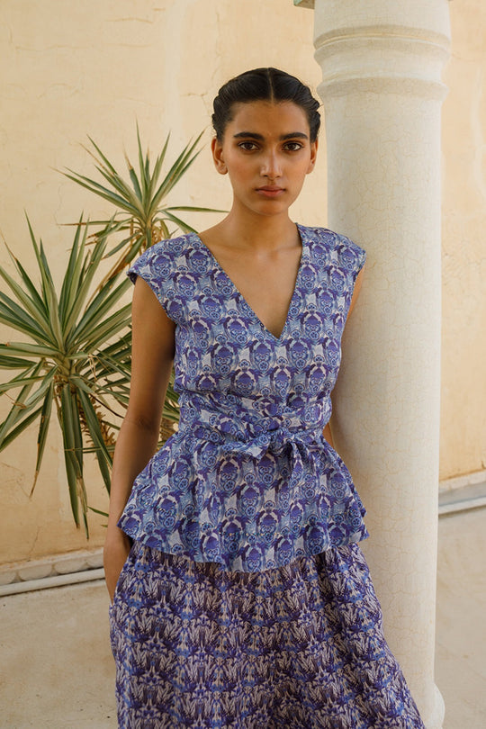 The Neel Tie-Up Midi Blouse