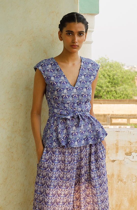 The Neel Tie-Up Midi Blouse