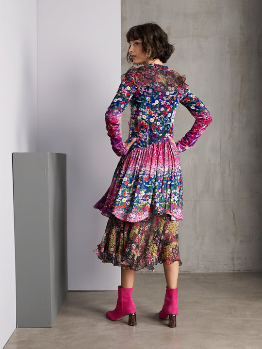 Roopa, Luxury, Sustainable fashion, roopapemmaraju, longdresses, dresses, printeddress, silkdress