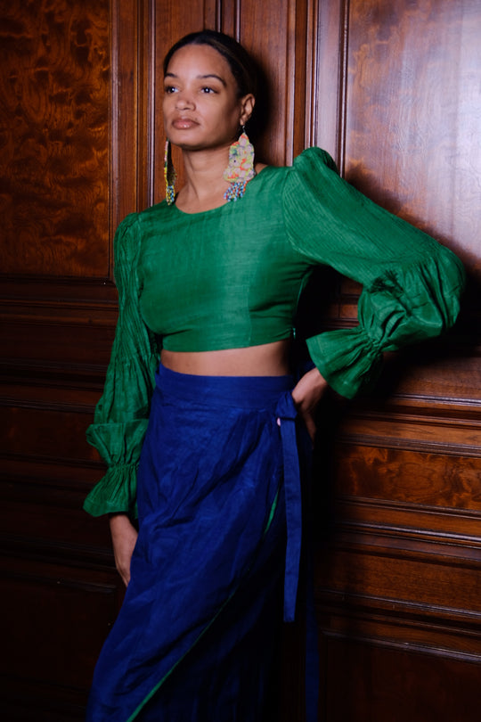 Emerald Green Poplin Top