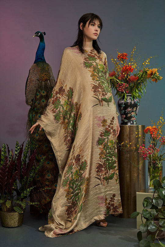 Roopa, Luxury, Sustainable fashion, roopapemmaraju, longdresses, dresses, printeddress, silkdress