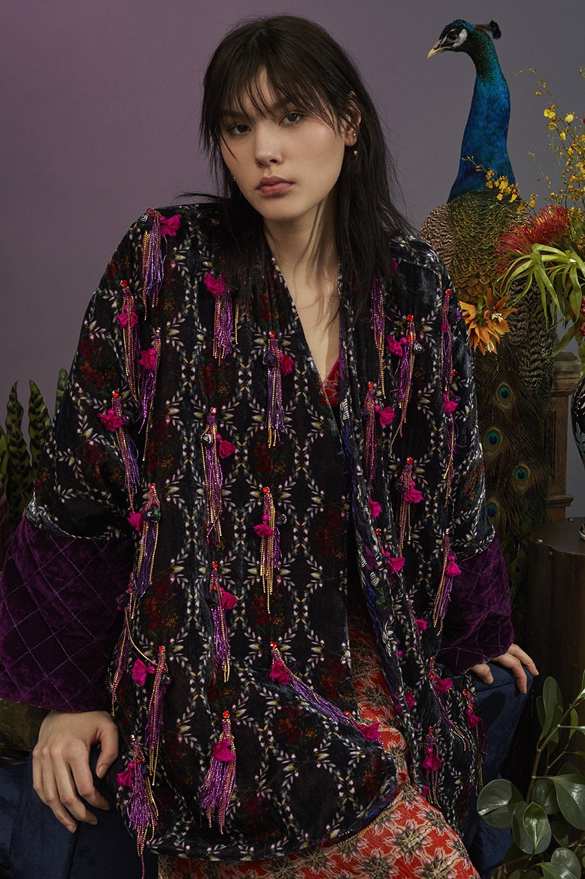 Ixora Reversible Silk Velvet Coat