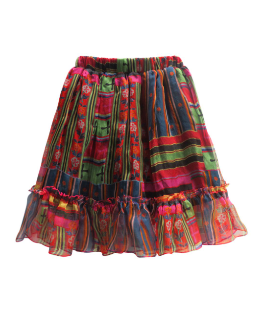 Children's Silk Organza Midi Colorful Skirt