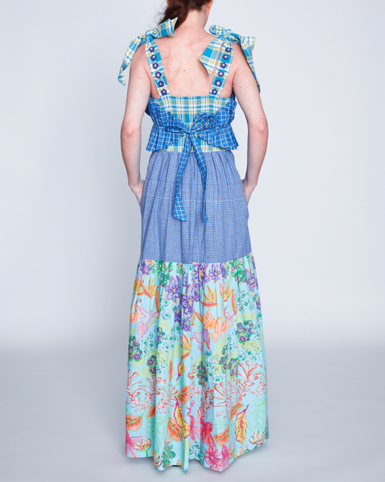 Plaid Bloom Maxi Dress