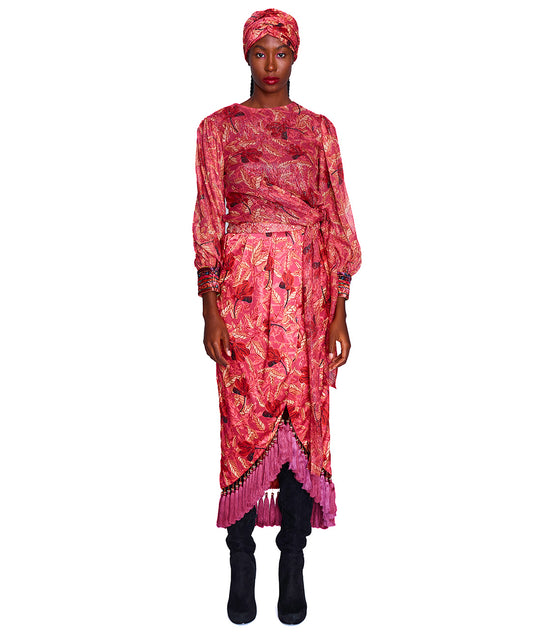 Saroja Tie-Up Poet Sleeve Blouse