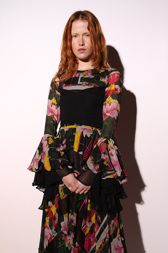 Roopa, Luxury, Sustainable fashion, roopapemmaraju, longdresses, dresses, printeddress, silkdress
