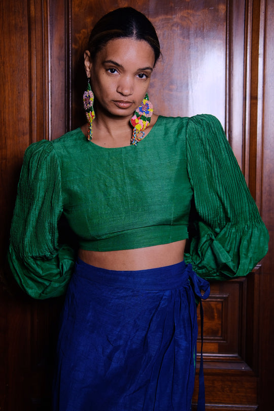 Emerald Green Poplin Top