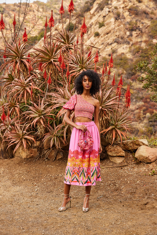 Silk and Cotton Hand Embroidered Skirt