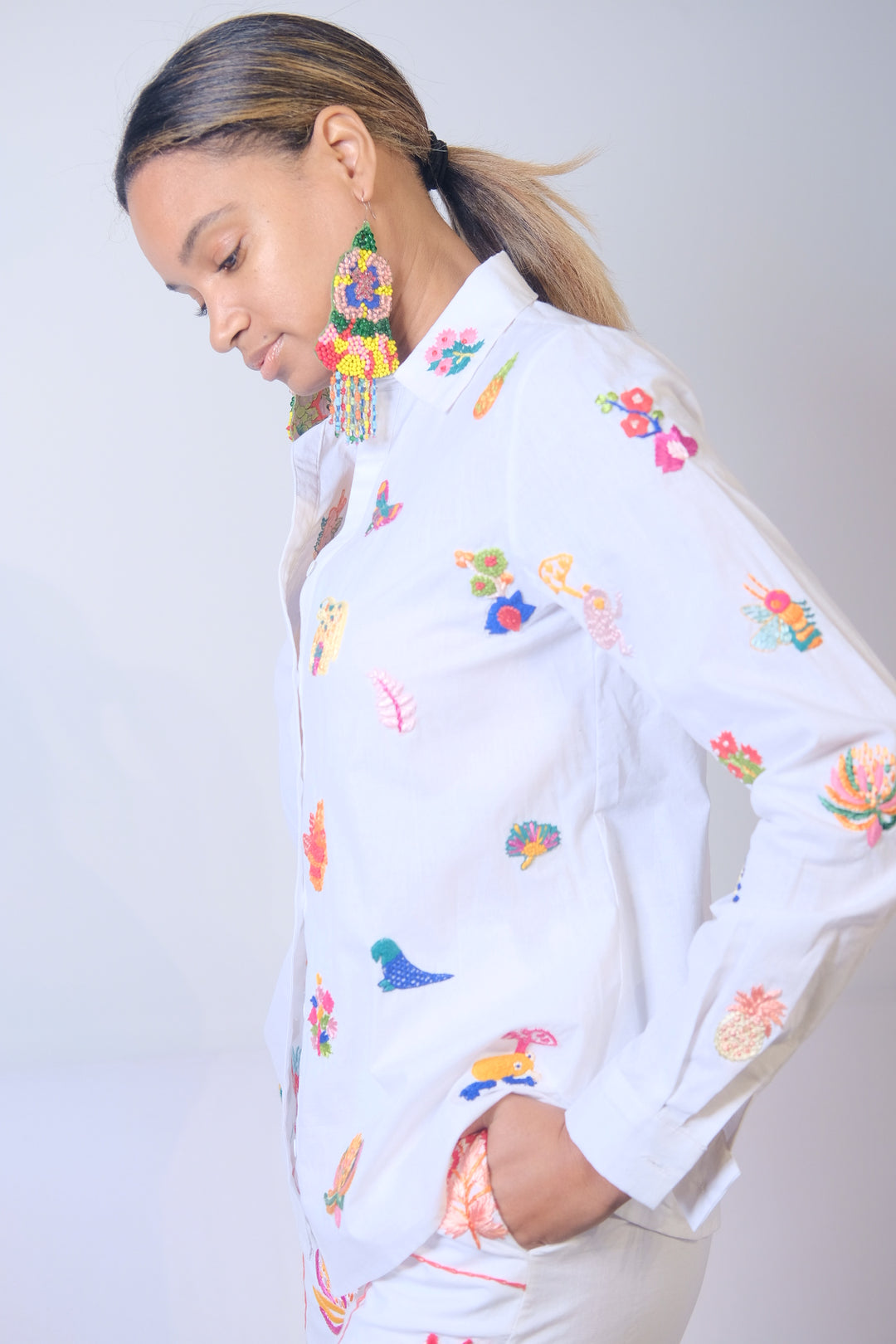 Embroidered Button Down shirt