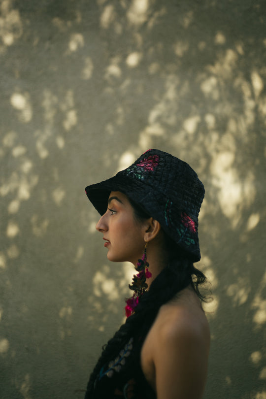 Embroidered Flower Bucket Hat