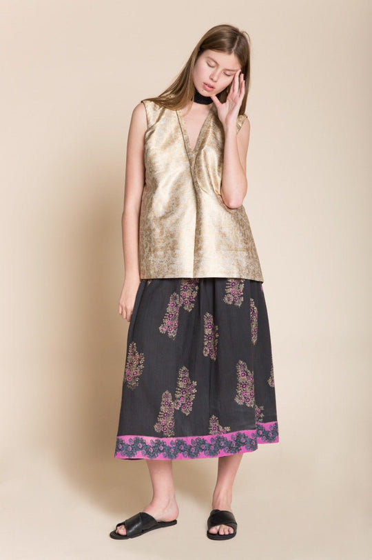 Golden Brocade Top | Roopa Pemmaraju