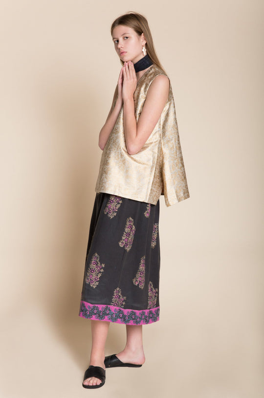 Golden Brocade Top | Roopa Pemmaraju