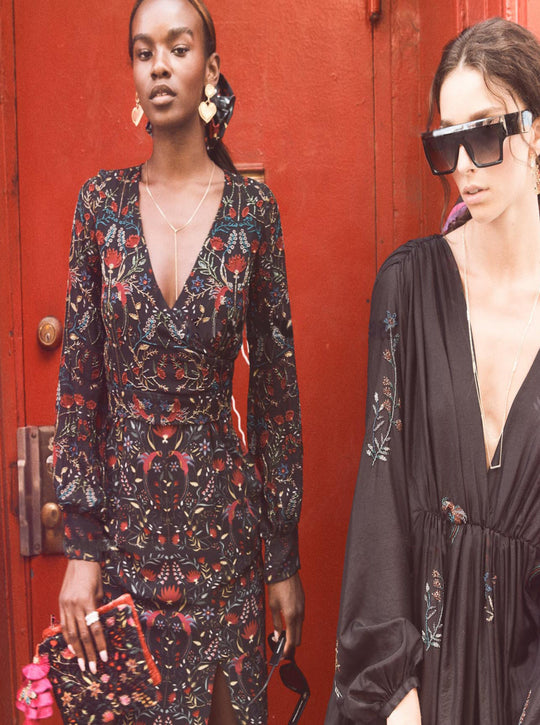 Hand-embroidered Bloom Silk Dress