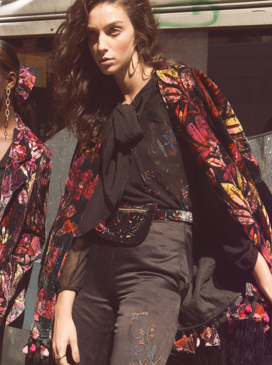 Twilight Silk Velvet Coat