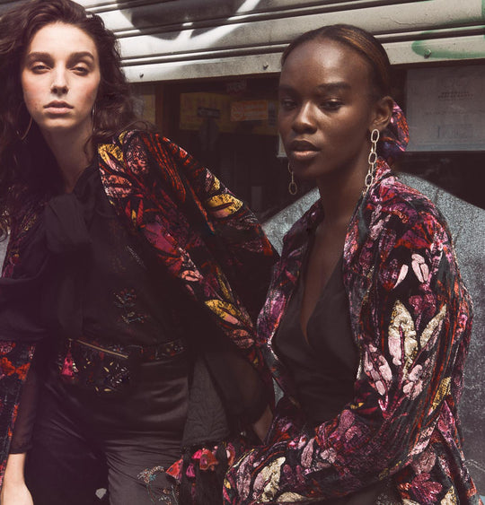 Embellished Midnight Silk Jacket