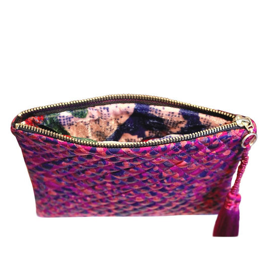 Silk Hand Quilted Floral Pouch