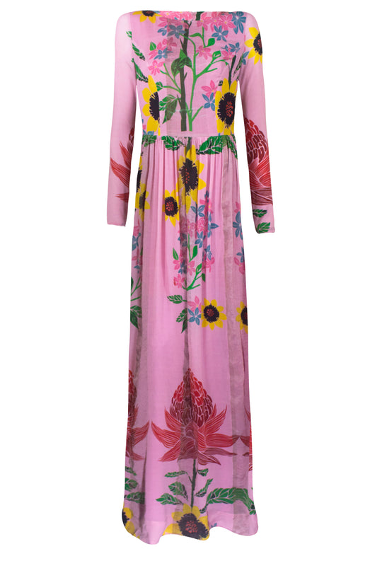 Roopa, Luxury, Sustainable fashion, roopapemmaraju, longdresses, dresses, printeddress, silkdress