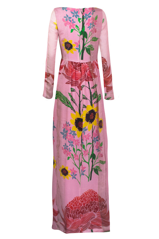 Roopa, Luxury, Sustainable fashion, roopapemmaraju, longdresses, dresses, printeddress, silkdress