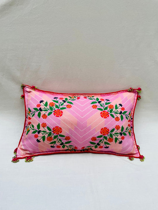 Geometric Floral Throw Pillow Cover