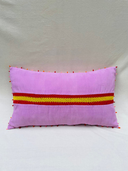 Lilac Velvet Stripe Throw Pillow Cover