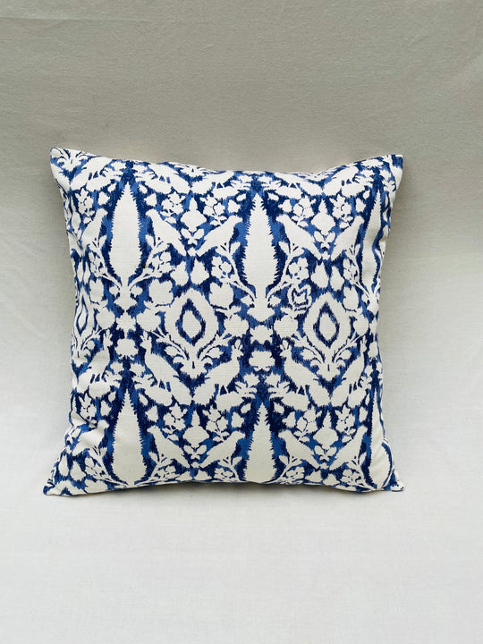 Indigo Ikat Throw Pillow Cover