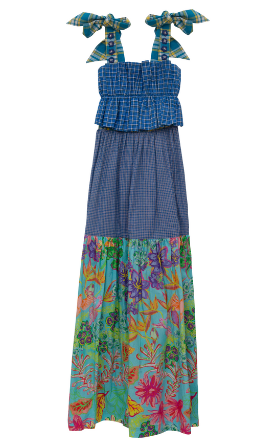 Plaid Bloom Maxi Dress
