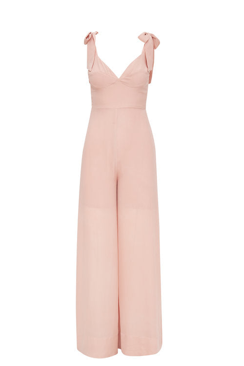 Rose pink silk jumpsuit, rose jumpsuit