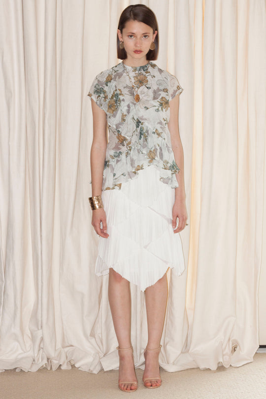 Printed Wrap Ruffle Blouse | Roopa Pemmaraju