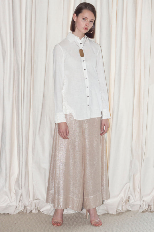 Hand Embroidered Collar Shirt | Roopa Pemmaraju