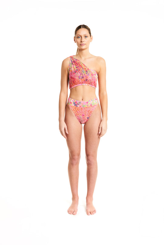 Heather Swim Bottom in Purple Garden