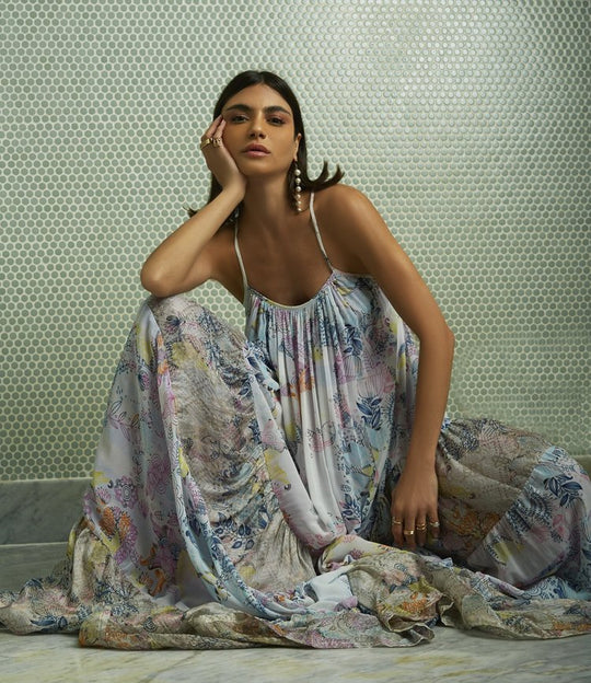 Roopa, Luxury, Sustainable fashion, roopapemmaraju, longdresses, dresses, printeddress, silkdress
