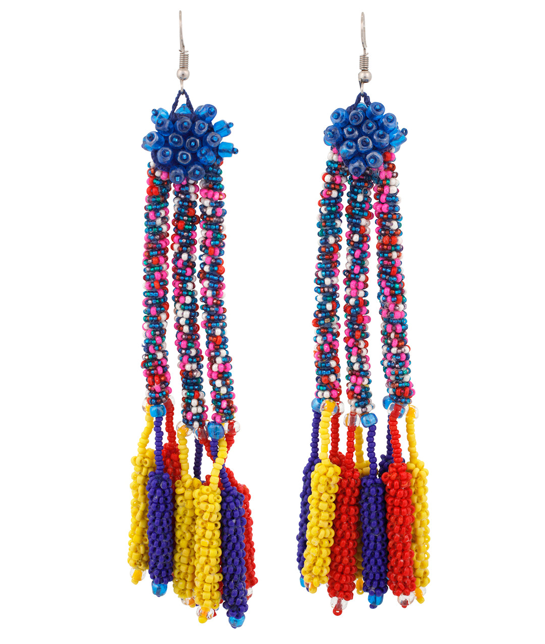 Hand Beaded Fringe Earrings