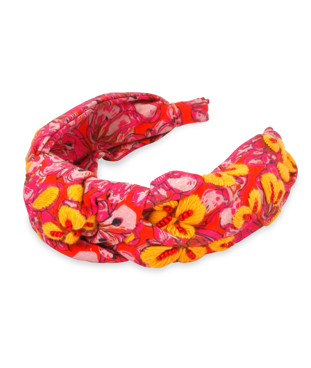 Embroidered Rose Recycled Cotton Headband