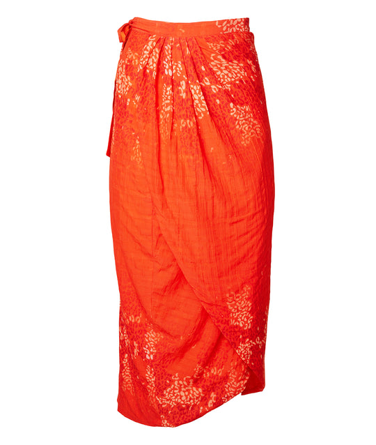 Natural Fiber Reversible Animal Print Wrap Skirt