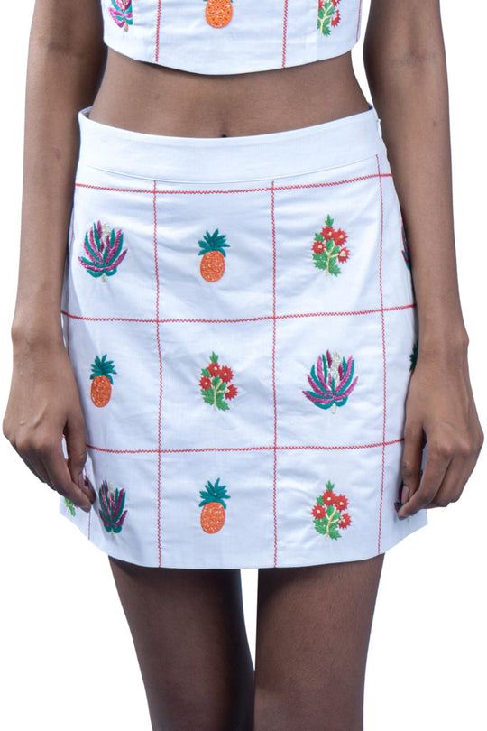 Embroidered Mini Skirt