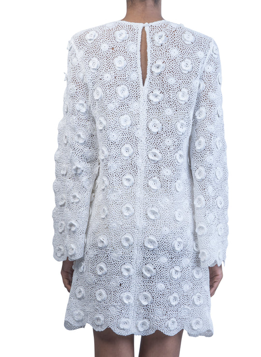 Crochet Flower Mini Dress