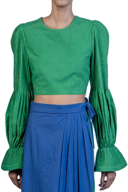 Emerald Green Poplin Top