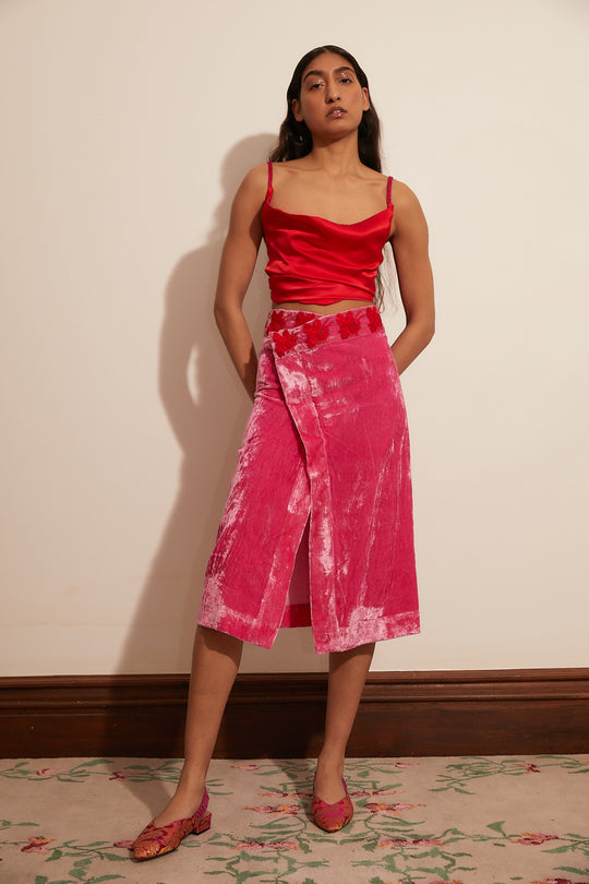 Fairy Silk Velvet Wrap Skirt