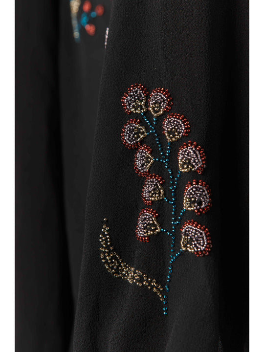 Datura Tie-up Silk Blouse