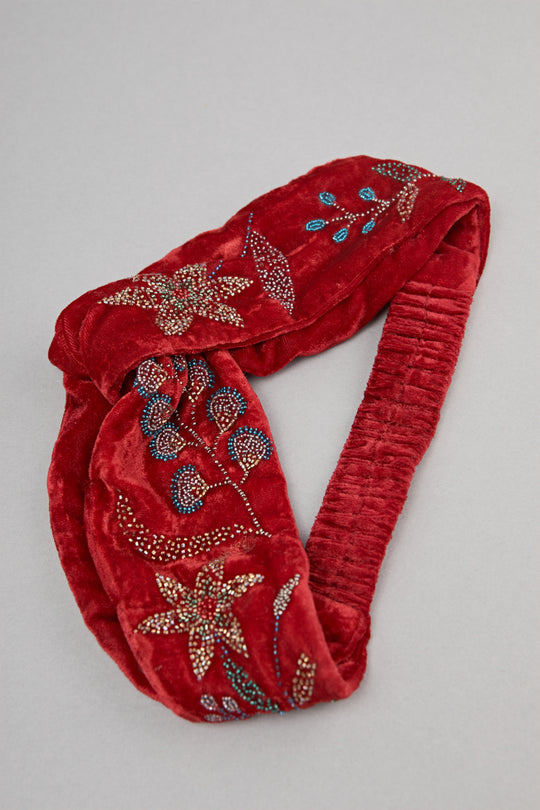 Red velvet headband