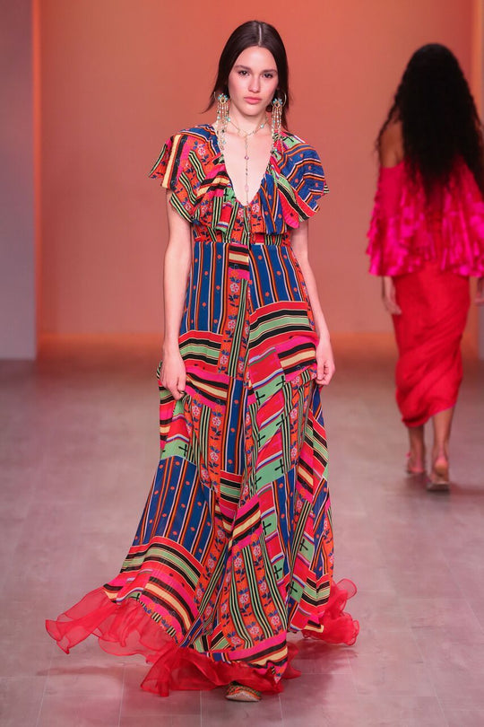 Roopa, Luxury, Sustainable fashion, roopapemmaraju, longdresses, dresses, printeddress, silkdress