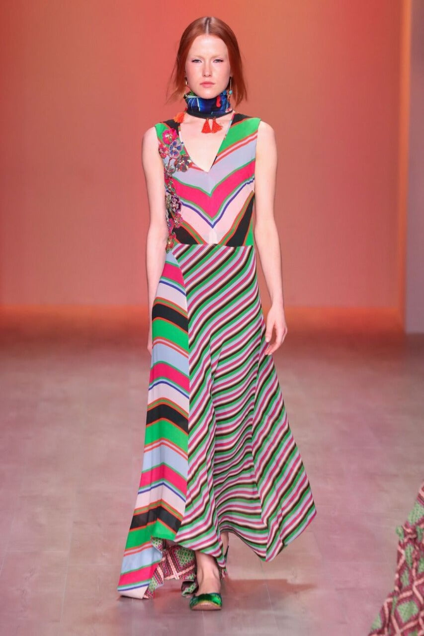Silk embellished asymmetric hem dress Roopa Pemmaraju Silk embellished asymmetric hem dress Roopa Pemmaraju