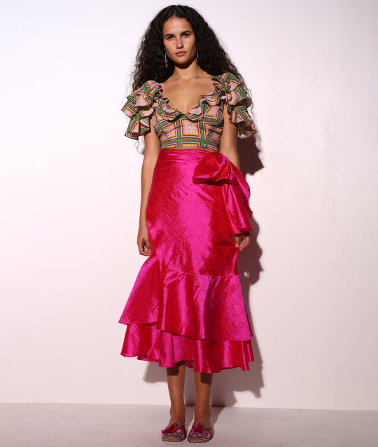 silk sari wrap skirt